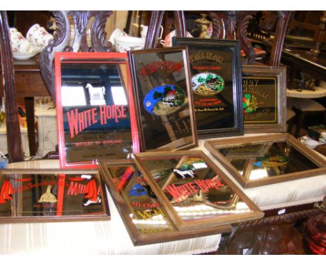 Assorted Southern Comfort and Scotch Whiskey advertising mirrors