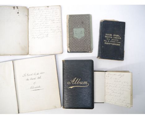A small collection of manuscript material, including circa late 19th/early 20th album of m/s cookery receipts, recipes includ