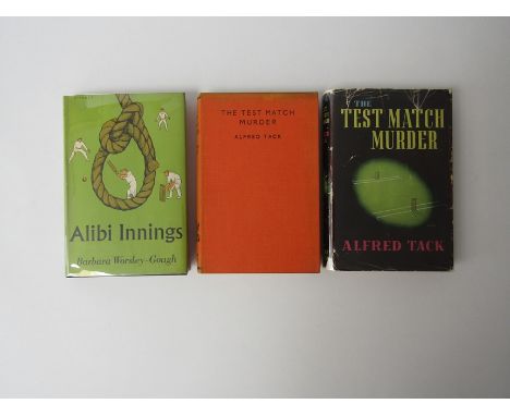 Two cricket based murder mystery/crime fiction novels, comprising Alfred Tack: 'The Test Match Murder', London, Herbert Jenki