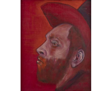 BERND DAVID1969 Bad Berleburg - wohnt und arbeitet in KölnPORTRAIT EINES MANNES (2021) Öl auf Leinwand. 50 x 40 cm (R. 52,5 x