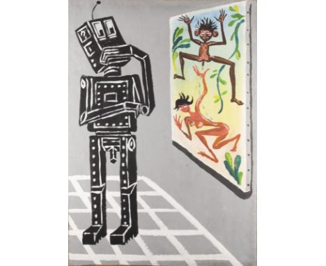 JOHN HUMMEL1950 San Antonio, Texas/USA - 1989'MORITZ' (1981) Öl auf Platte. 125 x 89 cm. Unten rechts bez. 'Moritz Rrr (19)81