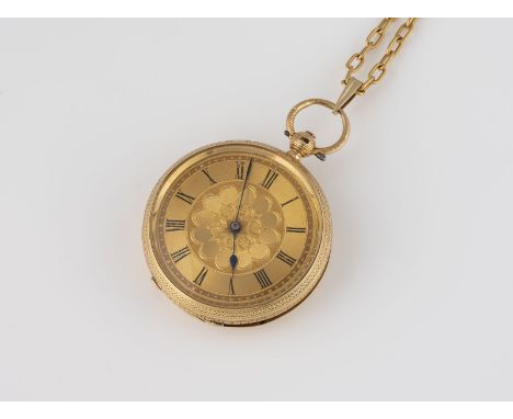 TASCHENUHR 'J.W. BENSON - LONDON' England, London, 19. Jh. Gelbgold. D. 3,9 cm. Gest. 18 (K). Zwei Deckel gest. 18 (K), Herst