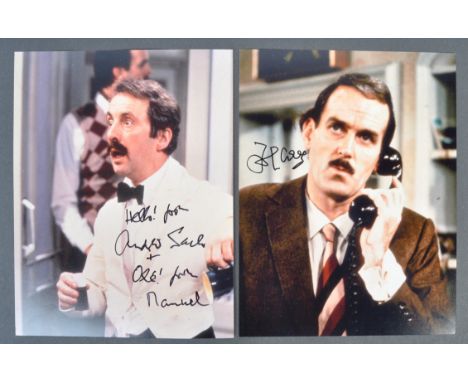 Fawlty Towers - John Cleese &amp; Andrew Sachs - two autographed colour 8x10" photographs from the classic BBC sitcom Fawlty 