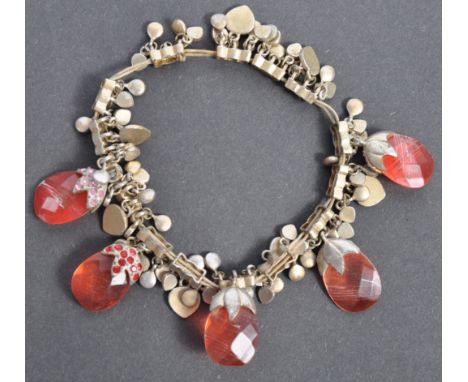 From the Estate of Peter Wyngarde - a good vintage 1960s / 70s costume jewellery bracelet. White metal construction, with aff