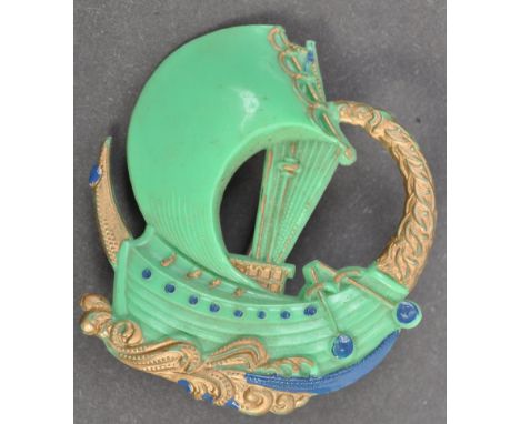 From the Estate of Peter Wyngarde - a good vintage 1960s / 70s costume jewellery brooch in the form of a classic sailing boat