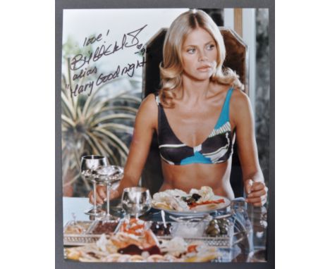 James Bond 007 - Britt Ekland - a rare autographed 8x10" colour photograph of Eckland as Mary Goodnight in The Man With The G