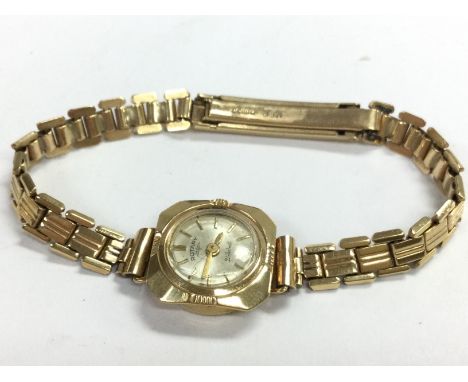 A Rotary 21 jewels 9ct gold ladies watch, total weight 15.1g. Postage category A