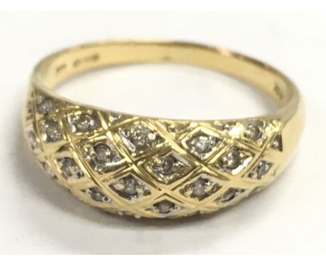 An 18ct gold diamond ring , size P. 3.6g postage category A