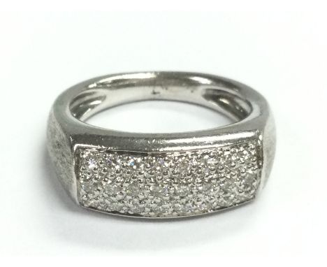 A 18ct white gold diamond set ring , size L. 6.6g Postage category A