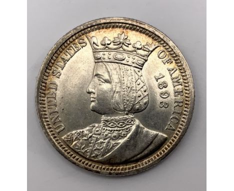 1893 Isabella Colombian exposition commemorative quarter, XF, light toning.