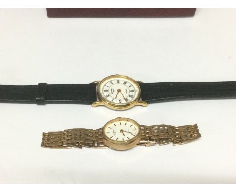 A boxed 9ct gold cased Rotary watch and one other. Shipping category B.