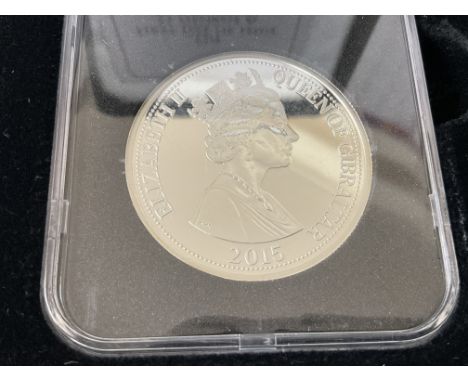 First day issue of St George and the Dragon silver proof £5.00 coin. Postage category A.