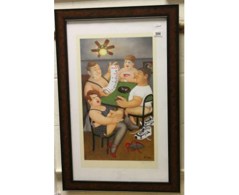 Beryl Cook Limited Edition Print ' Strip Poker ' signed