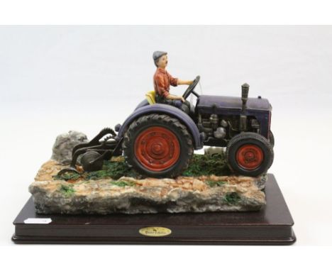 The Crosa Collection Farmer on Tractor Ploughing Ornament