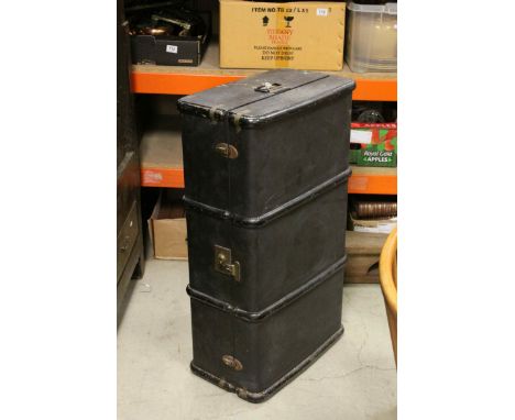 Vintage Black Wooden Bound Travelling Trunk