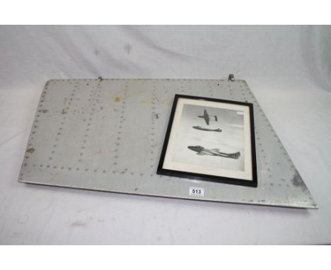 A Wing Flap From A De Havilland Vampire British Jet Fighter Together With A Framed Photograph. The De Havilland Vampire Is A 