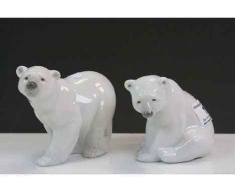 Two Lladro ceramic Polar Bears
