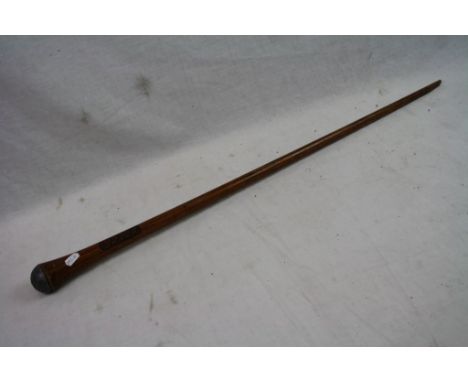 A World War One / WW1 Hand Carved Trench Art Walking Stick With German Timer To The Top And Ypres Carved Into The Stick.