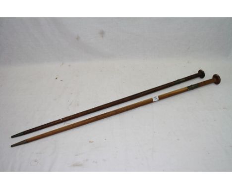 Two Vintage Military Sword Swagger Sticks.