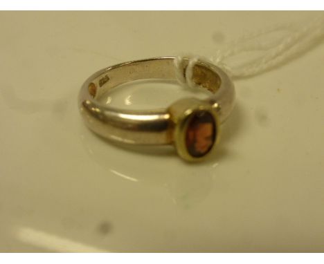 Silver and Garnet Set Ring