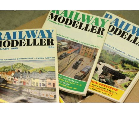 Box of vintage Classic Car magazines and books, Box of Railway Modeller magazines and a box of Railway ephemera including mag