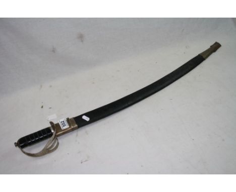 Indian Ceremonial Dress Sword, With Etched Blade Marked "Made In India" And Fitted With A Pierced Steel Guard And Canvas Grip