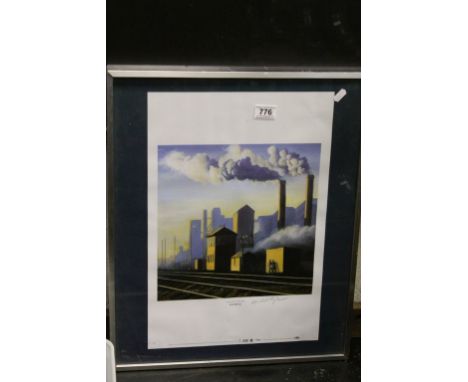 Framed &amp; glazed Print  - "The Gasworks Swindon" by Ken White 2001 &amp; signed 