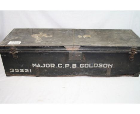 A Large World War Two / WW2 Era Military Storage Trunk Issued To CPB Goldson.