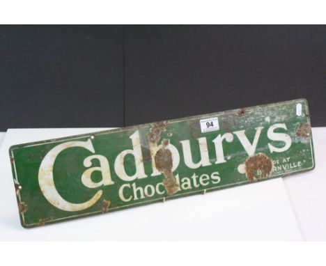 Vintage Cadbury's Chocolates Green Enamel Sign
