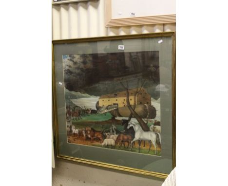 Large Gilt framed print of Noah's Ark