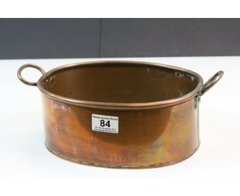 Copper Oval Planter with Twin Brass Handles