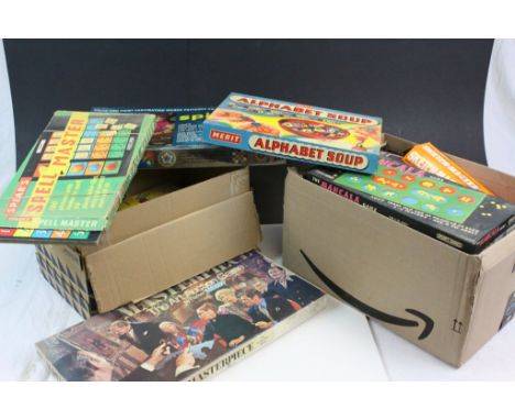 Two boxes of vintage Board Games &amp; Jigsaws etc