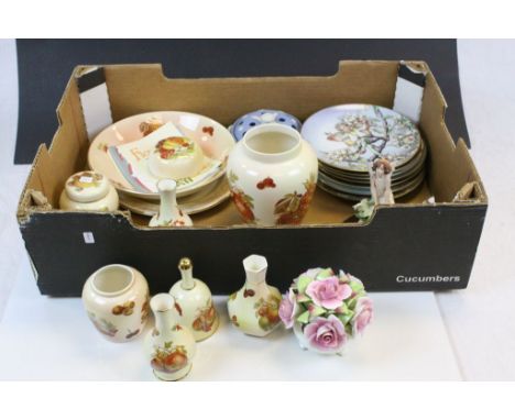 Box of Royal Worcester Palissy, Fairy Plates and other Items