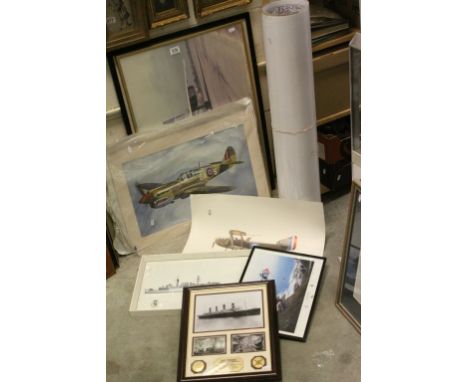 Collection of Framed and Glazed Pictures including RMS Titanic  Commemorative Montage, Photographic Print of Concorde, Print 
