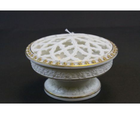 Royal Worcester Pot Pourri bowl with Gilt detailing, numbered to base 71/G888
