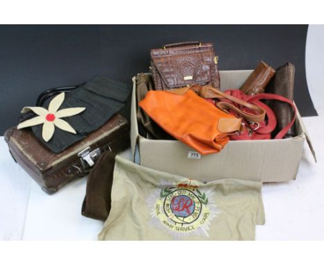 Collection of vintage Bags &amp; Scarves etc plus a small Suitcase