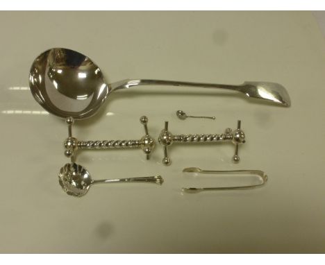 Collection of silver and silver plated items comprising a Victorian silver sifter spoon, makers Levi &amp; Salaman, Birmingha