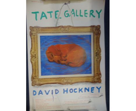 DAVID HOCKNEY; A TATE GALLERY POSTER, 'A Retrospective 27th October 1988-8 Jan 1989' with 'Little Stanley Sleeping'