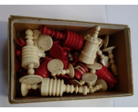 A COLLECTION OF 19TH CENTURY CHESS PIECES