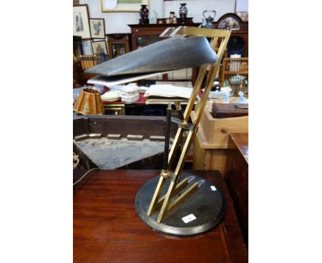 A VINTAGE ART DECO STYLE GILT AND ANODISED Z LAMP