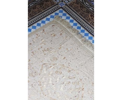 A rectangular embroidered textile panel,probably 19th century, Ottoman Empire, worked in brown silk on a cotton ground,230 x 