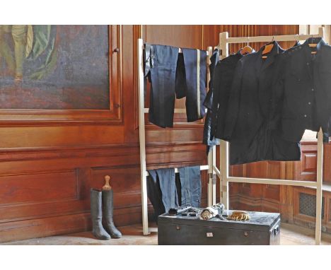 A quantity of Rifle Brigade uniform,together with a quantity of Royal Naval reservist uniform,including a black jacket with o