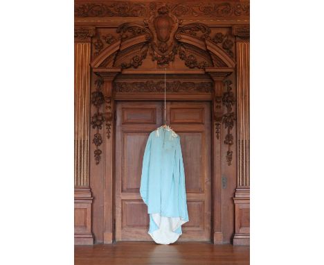 A ceremonial robe of the Grand Order of the Knights of St Patrick,19th century, a light blue robe, with white trimCondition R