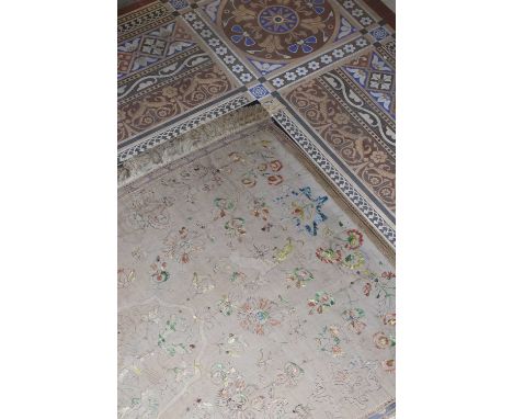 A rectangular embroidered textile panel,probably 19th century, Ottoman Empire, worked in coloured silk on a cotton ground,247