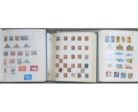Three albums of vintage stamps, worldwide and First Day Covers, including Penny Reds, Penny Blue, Italy, Hungary, USSR, etc.