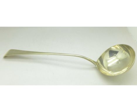 A George III silver ladle, London 1764, 188g