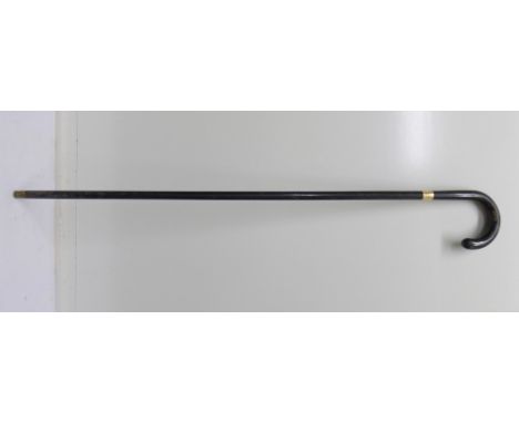 A walking stick with 12ct gold ferrule