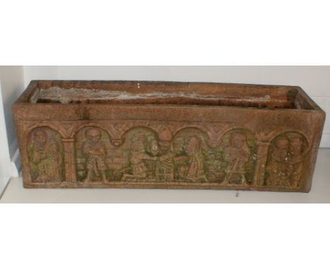 Large and impressive 19th / early 20th century Terracotta planter with unusual scene