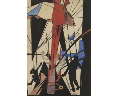 Maurice Prosper Lambert RA, British 1901-1964 - The Parachute, 1919; watercolour and ink on paper, signed and titled lower ri