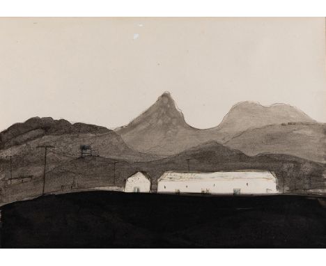 Fred Uhlman, German/British 1901-1985 - Welsh Landscape no.1; ink on paper, 24.6 x 34.6 cm (ARR) Provenance: with Piccadilly 